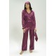For You Sleepwear 6 Pieces Satin Bustier Purple Pajamas Set