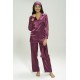 For You Sleepwear 6 Pieces Satin Bustier Purple Pajamas Set