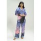 For You Sleepwear 5-pack Satin Nature Pattern Black Pajamas Set