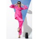 For You In&Out 4 Piece Satin Inside And Outside Pink Jacquard Set