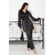 For You In&Out 6 Piece Bustier Dressing Gown and Pants Black Pajamas Set