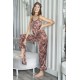 For You Moda Women's Satin 7 Piece Zebra Pajamas Set Tile