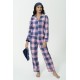 For You Sleepwear 7 Pcs Plaid Pattern Cotton Pink Pajamas Set