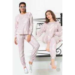 For You In&Out 2-pack Inside and Outside Batik Pattern Cycling Collar Stone Bottom Top Set