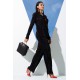 For You In&Out 2-Piece Pleated Black Shirt and Pants Set