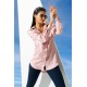 For You Woman Pink Jacquard Polka Dot Satin Shirt