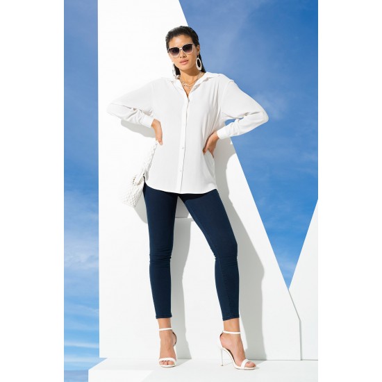 For You Woman White Viscose Shirt